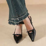 KYLETHOMASW  -  Summer New Solid Color High-heeled Sandals for Women Elegant Bow Dress Single Elegant Party Wedding Women's Shoes