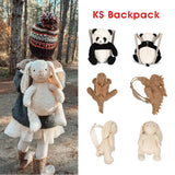 Kylethomasw 2024 Brand Cute Baby Backpack Cartoon Rabbit Dinosaur Chinese Panda Designer Toddler Doll Bags Children Plush Backpacks