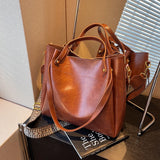 Kylethomasw Fashion Trend Leather Tote Bag for Women Female Simple Large High Capacity Shoulder Side Bag Handbags and Purses