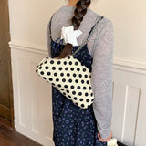 KYLETHOMASW  -  Women Polka Dot Soft Fabric Cloud Shoulder Bag Chain Crossbody Bags New Trend Casual Daily Fashion Handbags and Purses