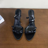 KYLETHOMASW  -  Fashion Butterfly-Knot Party Ladies High Heels Sandals Shoes Female Pointed Toe Footwear Ankle Buckle Women Heeled Sandals Shoes