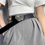 KYLETHOMASW  -    Rose Wide Belt for Women Decorative Belt Paired with Skirt Versatile Suit Coat Wide Waist Belts Premium Fashion Accessories