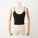 KYLETHOMASW  -  Summer white crop top women jacquard lace trim spaghetti strap cami tops sleeveless breathable relaxed fit causal camisole