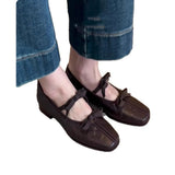 KYLETHOMASW  -  Women Flats Loafers Shoes Summer Square Toe Sandals Fashion Woman Sandals Casual Trend Brand Lolita Dress Zapatos De Mujer