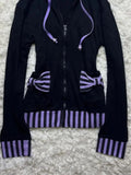 KYLETHOMASW  -  American Vintage Gothic Black Hooded Sweatshirt Autumn Winter Thin Coat Women Y2k Aesthetic Grunge Long Sleeve Jackets