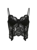 KYLETHOMASW  -  Women's Pure Color Lace Patchwork Vest Casual Style Regular Fit Single Piece Summer Clothing