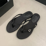 KYLETHOMASW  -  Fashion Round Toe Ladies Flats Slippers Shoes New In Summer Beach Female Slides Women Flats Slippers Sandals Shoes Flip flops