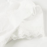 KYLETHOMASW  -  Fashion Solid Simple V-Neck Slim Fit Women Sexy Sheer Shirts Lace Spliced Button All-Match Blouses