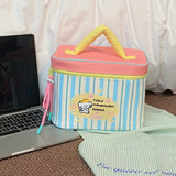 KYLETHOMASW  -  Portable Multi Functional Cute Makeup Bag Large Capacity Cartoon Puppy Handheld Cosmetic Case Zipper Square Lunch Bag Girls