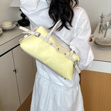 KYLETHOMASW  -  Korean Style Polka Dot Small PU Leather Top Handle Bag Ladies Contrast Color Shoulder Crossbody Bags New Trend Handbag