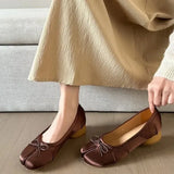KYLETHOMASW  -  Women's Ballet Shoes Satin Folded Toe Mid Heel Retro Style Breathable Lightweight Comfortable All Season Wear