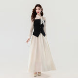 KYLETHOMASW  -  Spring French Elegant Fashion 2 Piece Set Women Bowknot Belted Long Sleeves Top + Slim Long Skirt Casual High-street Outfit 2026