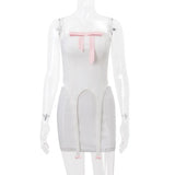 KYLETHOMASW  -  Summer Camis Skirt Women Two-Piece Set Sexy Sleeveless Strap Bodycon Camis Slim Lace Skirts Streetwear Partywear Sweet 2 Piece