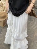 KYLETHOMASW  -    White Cake Skirts Women Fashion Vacation Sweet 2024 Loose All Match Casual Gentle Office Lady Daily Chic Summer