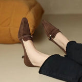 KYLETHOMASW  -  Women's High Heels Loafers Fashion Office Elegant Dress Trendy Pointed Toe Low-top Shoes Women Wedding Bridal Quality Shoes