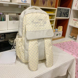 KYLETHOMASW  -  Stripe Polka Dot Mochila Rabbit Ears Bag Student Mochilas Mujer Fashion Backpacks High Capaci Backpack Commuter Bolsas Feminina