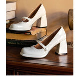 KYLETHOMASW  -  Women Shoes New Fashion Retro Square Toe Hollow Out Casual Shoes Women Waterproof Platform Shoes