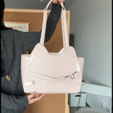 KYLETHOMASW  -  Sweet Cute Cat Pink Shoulder Bags Wallet Women Retro Leather Large Capacity Y2k Handbag Ladies Underarm Bag Backpack