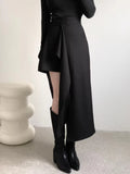 KYLETHOMASW  -  Retro Western Style Irregular Half Length 2025 Spring Autumn Women New Design Sense High Waist Versatile Elegant Skirts