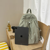 KYLETHOMASW  -  Women's Drawstring Ruched Lightweight Backpack Minimalist Casual Aesthetic Daily Simple Solid Color School Bag New Trend