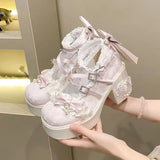 KYLETHOMASW  -  New Princess Shoes with Elegant Temperament Soft Sole Lace Lolita Original Thick Heel Height Increasing Mary Jane Single Shoe