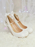 KYLETHOMASW  -  Spring/Summer New Women's Black Leather Round Toe Kitten Paw High Heels Design Bowknot Buckle Stiletto Sweet Lolita Style Pumps