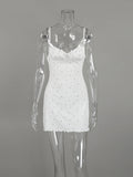 KYLETHOMASW  -  Printing Female Pajama Spaghetti Strap Sleepwear Backless Nightgown Sleeveless Nightie Mini Dress Casual Home Clothes