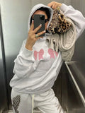 Kylethomasw Kawaii Bow Print Hoodies Women Y2k Long Sleeve Sweatshirt Oversized Sweet Girl Causal Loose Autumn Winter Clothes Ins