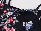 KYLETHOMASW  -  New Vintage Elegant Floral Party Cami A-Line Dress 50s 60s Women Summer Fashion Spaghetti Strap Shirred Back Retro Dresses