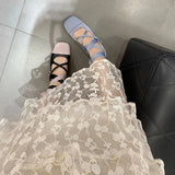 KIylethomasw Ballet Elegant Blue Black Pink Heels Round Toe Lolita Mary Janes PumpsFree Shipping Shoes On Offer Women's Sandals Summer 2024