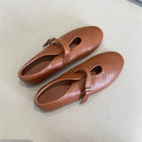 KYLETHOMASW  -  Elegant Ballet Flats Shoes for Women Soft PU Leather Mary Janes Shoes Ladies Spring Autumn Casual Streetwear Comfortable Loafers