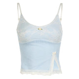 KYLETHOMASW  -  Fashion Sweet Slim Fit Lace Spliced Women New Camisole Tops Chic Causal Hottie Backless Blouses