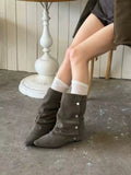 KYLETHOMASW  -  High-end Versatile Retro Chunky Heel Pointed Boots New Slim-enhancing Short Shaft Boots