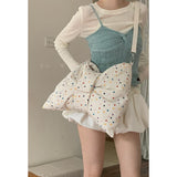 KYLETHOMASW  -  Sweet Polka Dot Bow Bag for Women New Korean Canvas Large Capacity Tote Rossbody Bags
