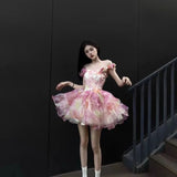 KYLETHOMASW  -  French Sweet Gentle Dresses Pure Desire Sexy Temperament Princess Dress Women Spring New Flower Suspender Vestido