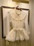 KYLETHOMASW  -  Spring French Retro Elegant Princess Blouse Women Lace Lolita Design Long Sleeve Tops Female Slim Fairy Korean Popular Clothes