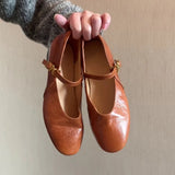 KYLETHOMASW  -  Retro Leather Mary Jane Shoes Women with Buckle Low Heel British Style Slip-On Round Toe Vintage Soft Casual Comfortable Flats