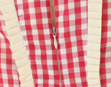 KYLETHOMASW  -  Sexy Red Plaid Print Halter Dress Women Slim Low Waist Spliced Khaki Wood ears Lining Swing Ball Gown Short Dresses Summer Robe