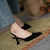 KYLETHOMASW  -  Pointed Toe Women's Sandals Elegant Slippers High Heels Shoes 2025 Summer Sexy Brand Slingback Shoes Dres Pumps Mujer De Slides