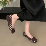 KYLETHOMASW  -  Brand Women Flats Fashion Round Toe Weave Pointed Toe Slip On Single Shoes Flat Heel Boat Shoes Soft Ballet Shoes