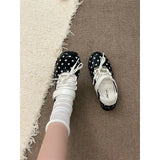 KYLETHOMASW  -  White Thick Heel Internal Heightening Light Mouth Polka Dot Single Shoes Women Match Skirts Fashion Versatile Mary Janes