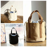 KYLETHOMASW  -  3D Large Capacity Thermal Insulation Bag Canvas Thickened Drawstring Lunch Handbag Japanese Style Polyester Picnic Box Pouch Men