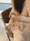 KYLETHOMASW  -  Women Sweet Fluffy Casual Shoulder Bag Korean Y2k Aesthetic Chic Fashion Handbags Trendy All Match Kawaii Crossbody Bags Female