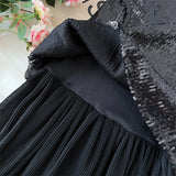 KYLETHOMASW  -  Chic Beach Vacation Long Dress Shiny Sequin Tulle Floor-Length Off-Shoulder Women's Dress Summer High-End Sensation Gown