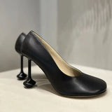 KYLETHOMASW  -  Star style Fashion Square toe Soft Leather Women Pumps Spring Autumn Office Lady Stiletto High heels Female Party Dress Shoes
