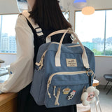 KYLETHOMASW  -  Kawaii Backpack Women Back Pack Cute Mochila Japanese High School Girls Backpack School Bags for Teenage Girls Multi Pockets Sac