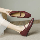 KYLETHOMASW  -  mary janes shoes woman height increasing flats soft leather ankle belt mocasines women elevator shoes zapatos de mujer 2025