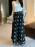 KYLETHOMASW  -    Women A-Line Long Skirts Polka Dots Casual Summer 2024 Mujer Vintage High Waist Slim New Daily Office Lady Mermaid