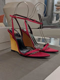 KYLETHOMASW  -  European and American Summer Wedge Toe High-heeled Sandals for Weddings, Banquets, Parties, Women's 34-44 Large Sandals