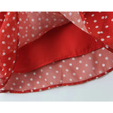 KYLETHOMASW  -  Holiday Summer Dresses Women Ruffle O Neck Sleeveless A-line Midi Polka Dot Red Dress Spaghetti Straps Robe